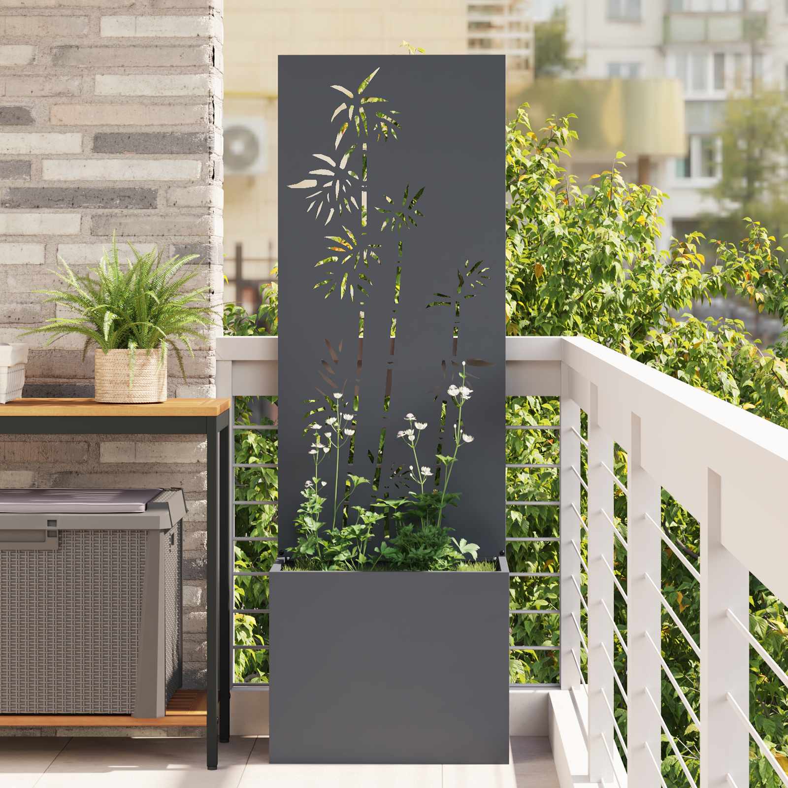 Privatnost u vrtu Antracit 50 x 150 cm Hladno valjana čelična