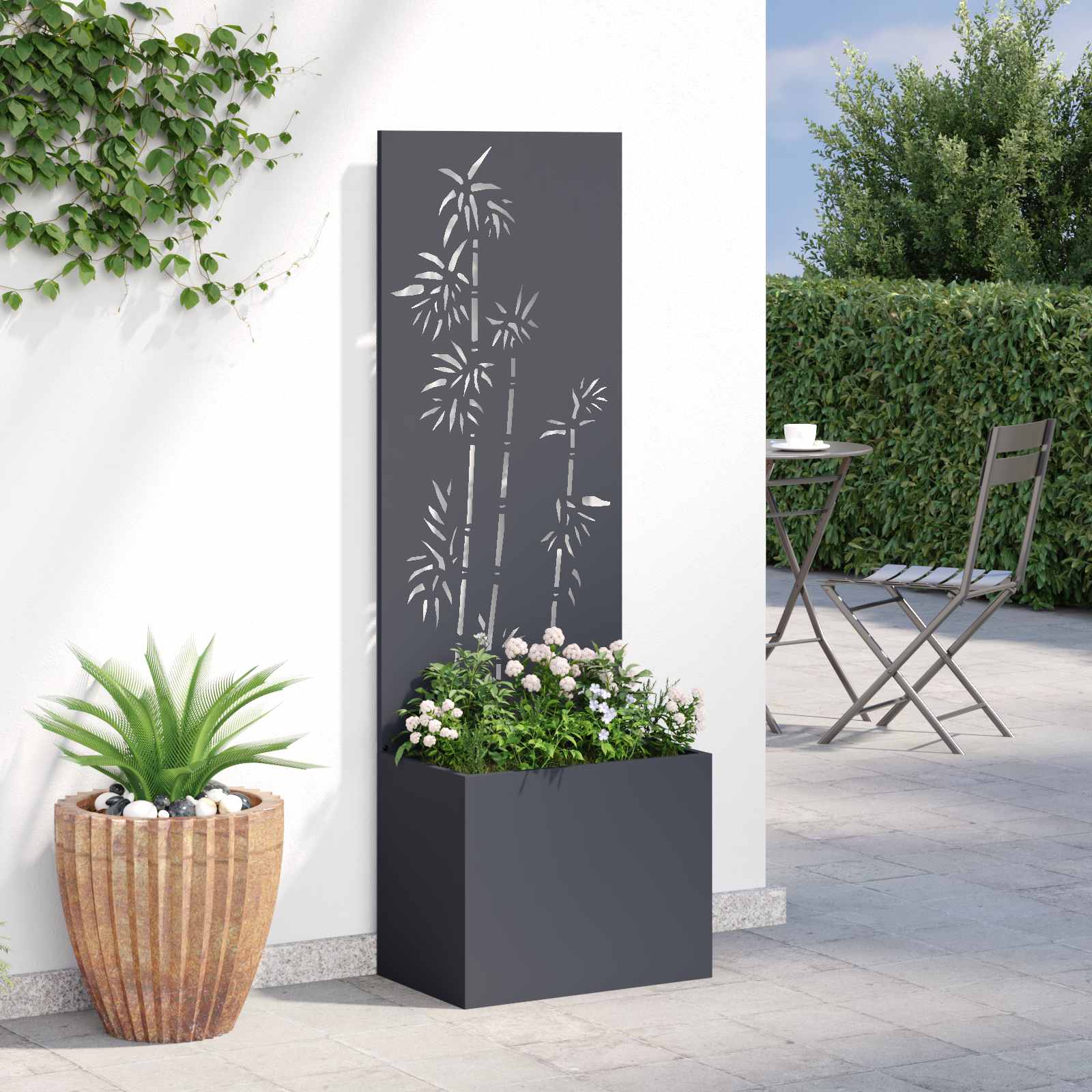 Privatnost u vrtu Antracit 50 x 150 cm Hladno valjana čelična
