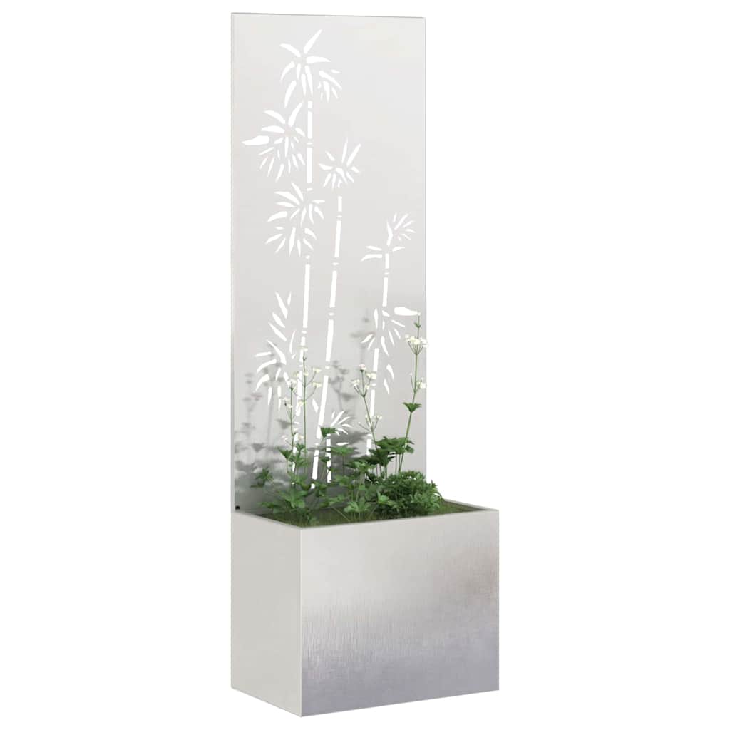 Privatnost u vrtu Cvjetni Srebrna 50 x 150 cm Nehrđajući čelik