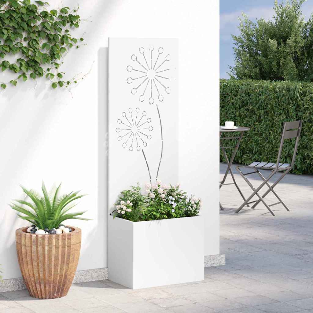 Privatnost u vrtu Bijelo 50 x 150 cm Hladno valjana čelična