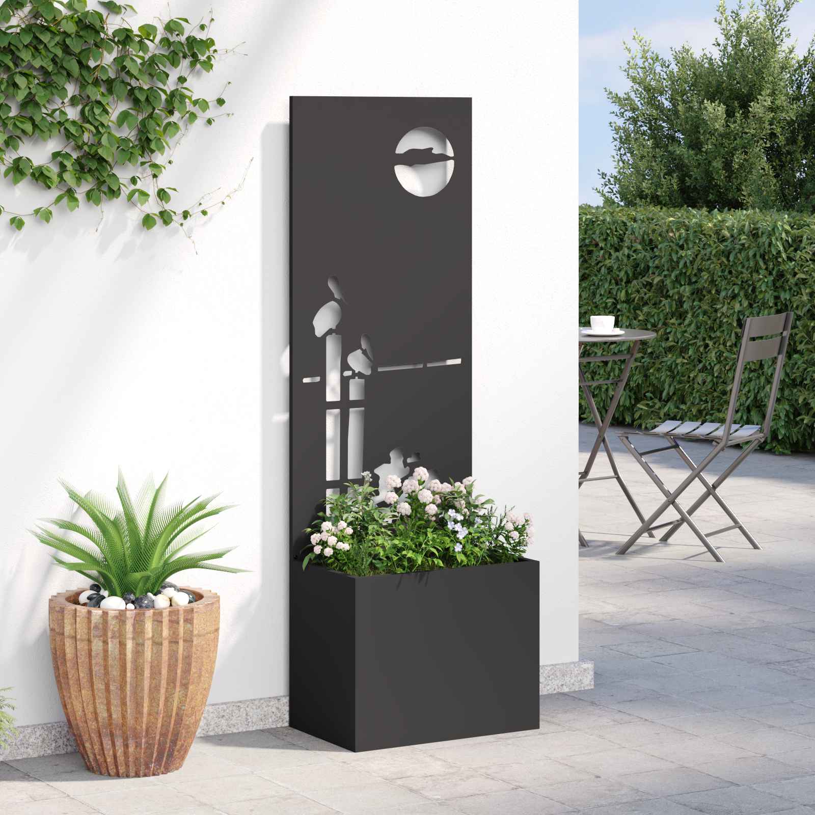 Privatnost u vrtu Crna 50 x 150 cm Hladno valjana čelična
