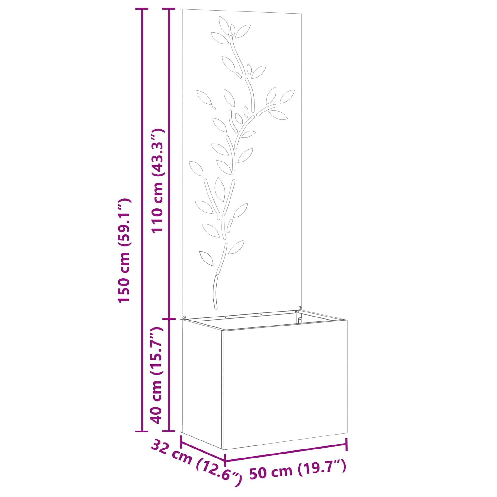 Privatnost u vrtu Cvjetni Maslinovo zelena 50 x 150 cm