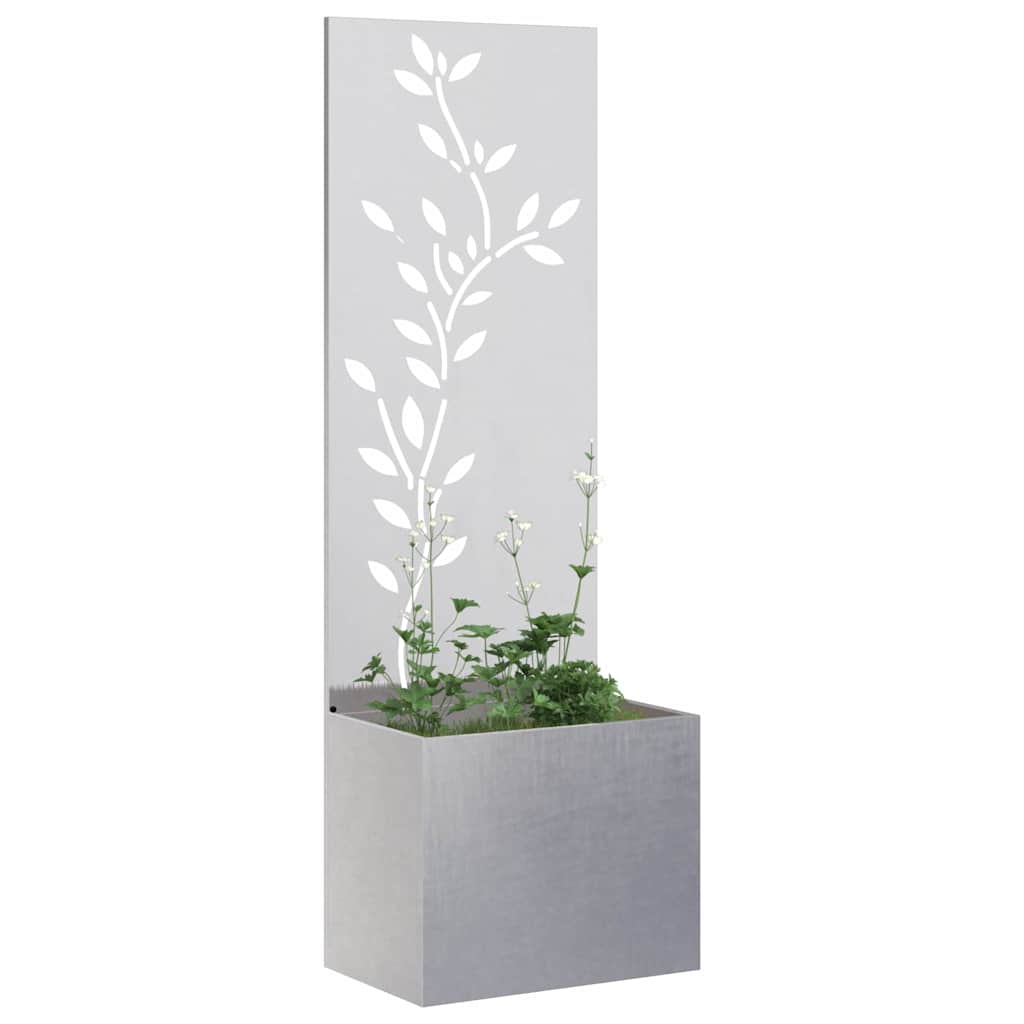 Privatnost u vrtu Cvjetni Srebrna 50 x 150 cm Nehrđajući čelik