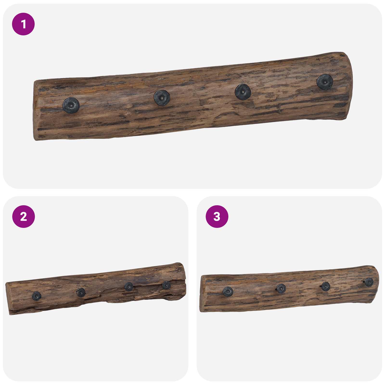 Vješalica Smeđa 50 x 8 x 12 cm Čvrsto drvo iz reciklaže