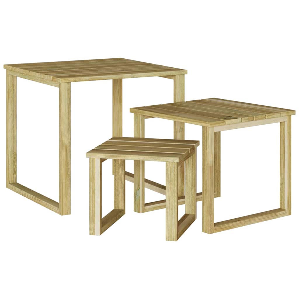 stol 3 pcs Prirodna Impregnirana borovina