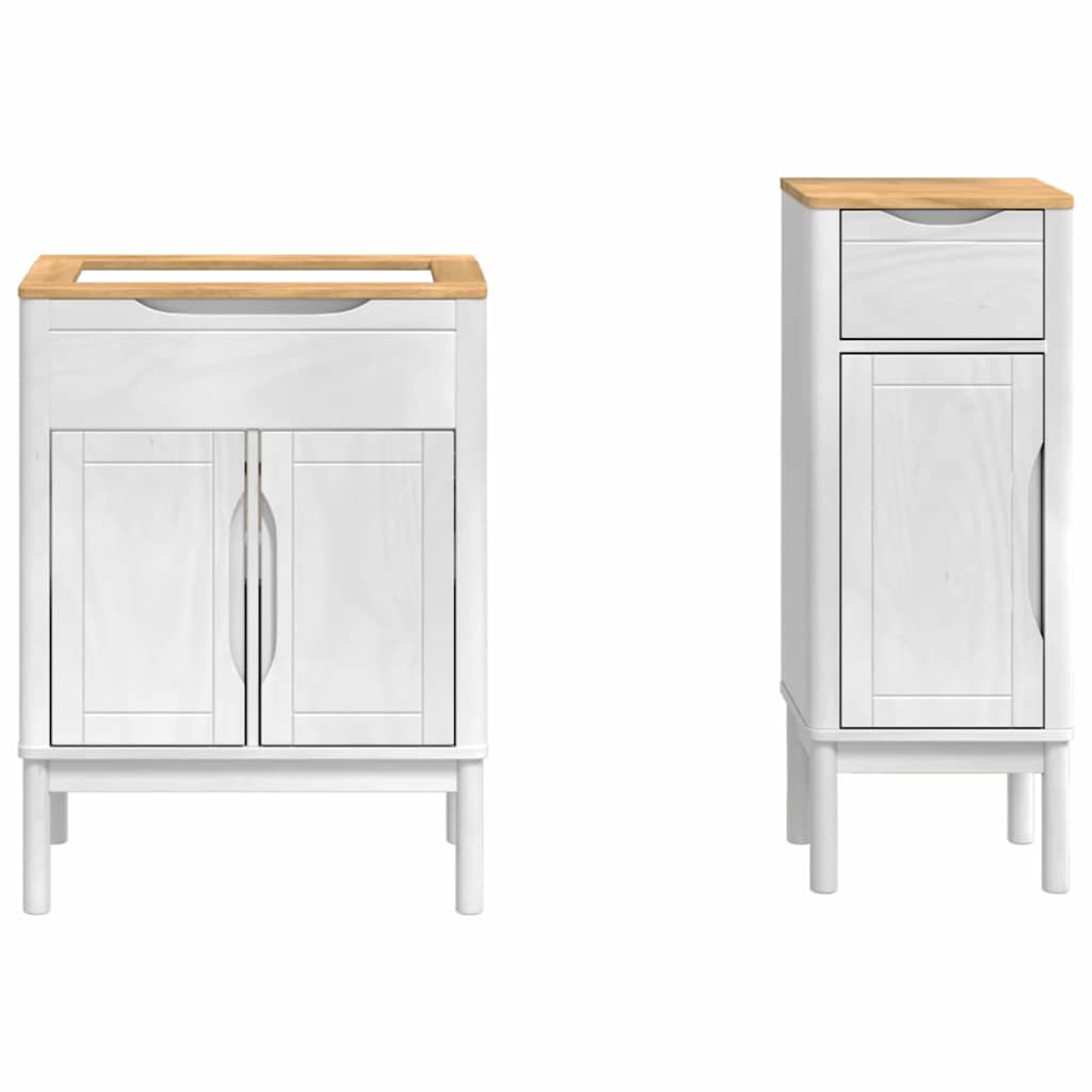 Set namještaja za kupaonicu s ladicama Zidne FLORO 2 pcs Bijelo
