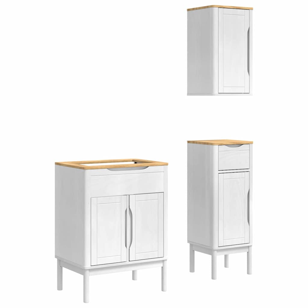 Set namještaja za kupaonicu s ladicama Zidne FLORO 3 pcs Bijelo