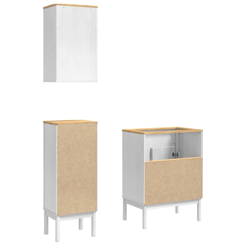 Set namještaja za kupaonicu s ladicama Zidne FLORO 3 pcs Bijelo