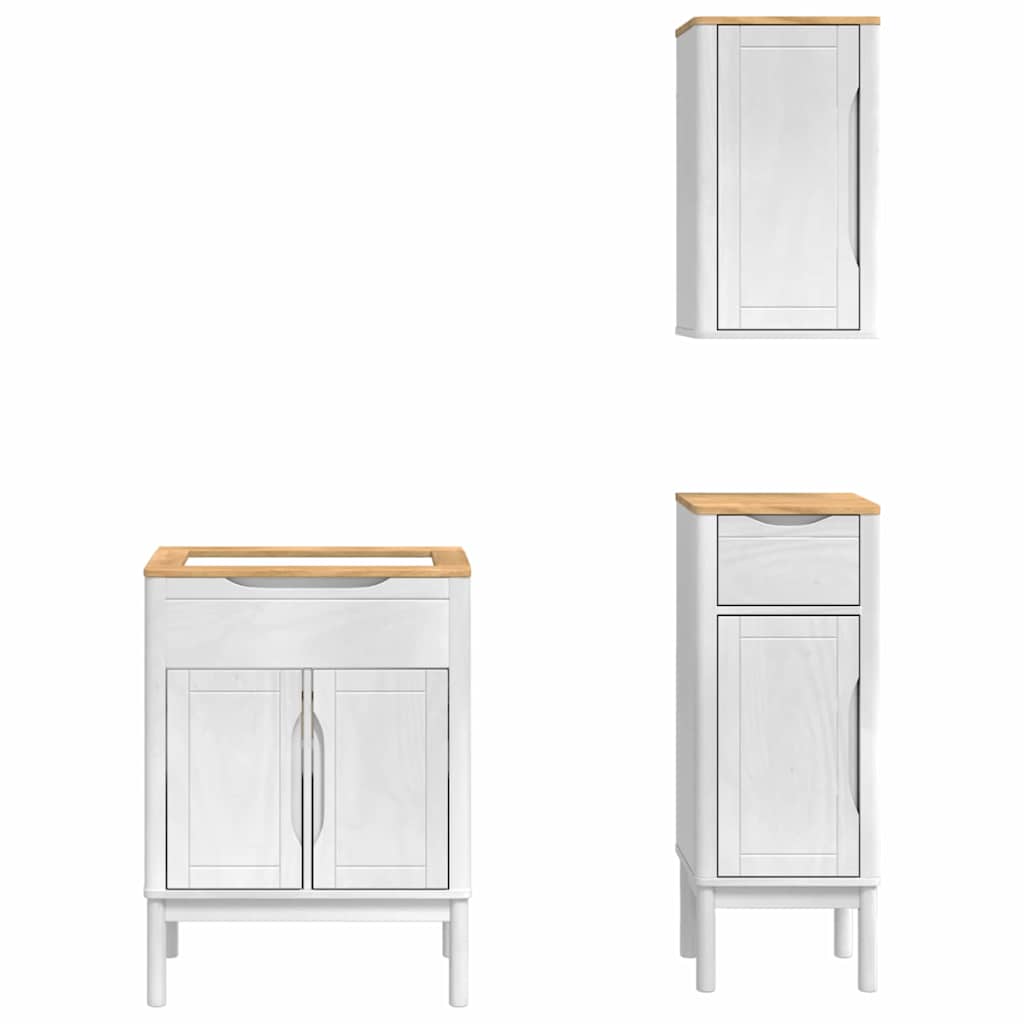 Set namještaja za kupaonicu s ladicama Zidne FLORO 3 pcs Bijelo