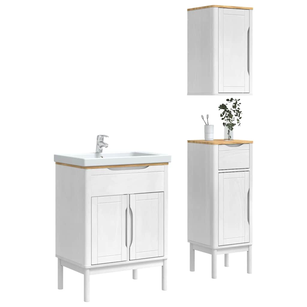 Set namještaja za kupaonicu s ladicama Zidne FLORO 3 pcs Bijelo