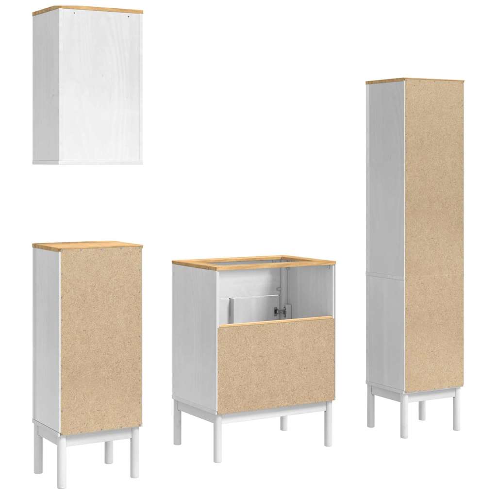 Set namještaja za kupaonicu s ladicama Zidne FLORO 4 pcs Bijelo