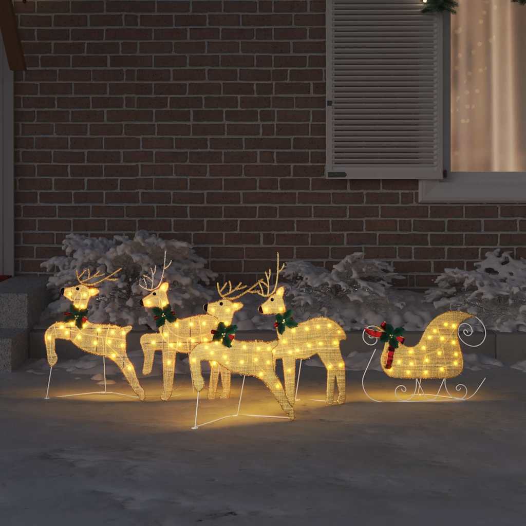 LED Riječni jeleni 5 pcs Zlatno tkanina