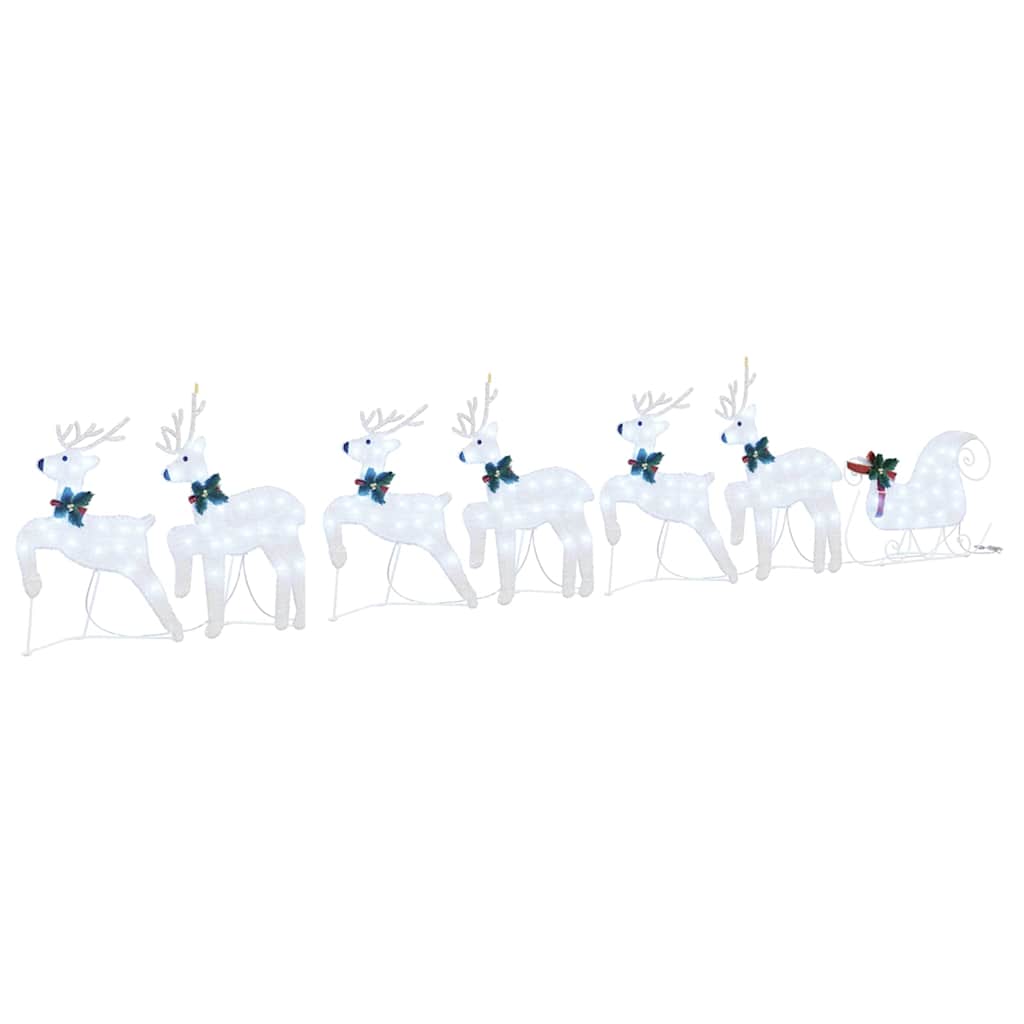 LED Riječni jeleni 7 pcs Srebrno tkanina