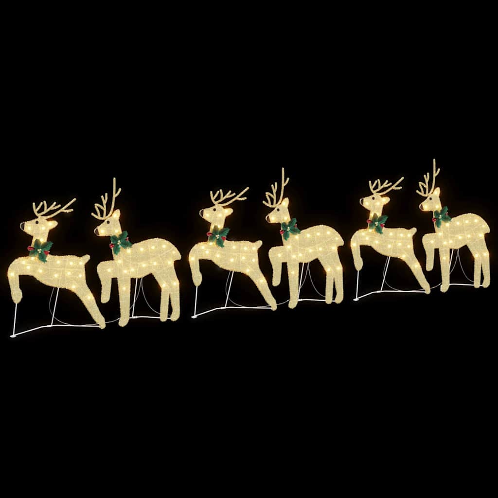 LED Riječni jeleni 6 pcs Zlatno tkanina