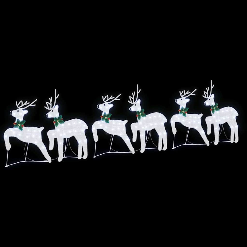 LED Riječni jeleni 6 pcs Srebrno tkanina