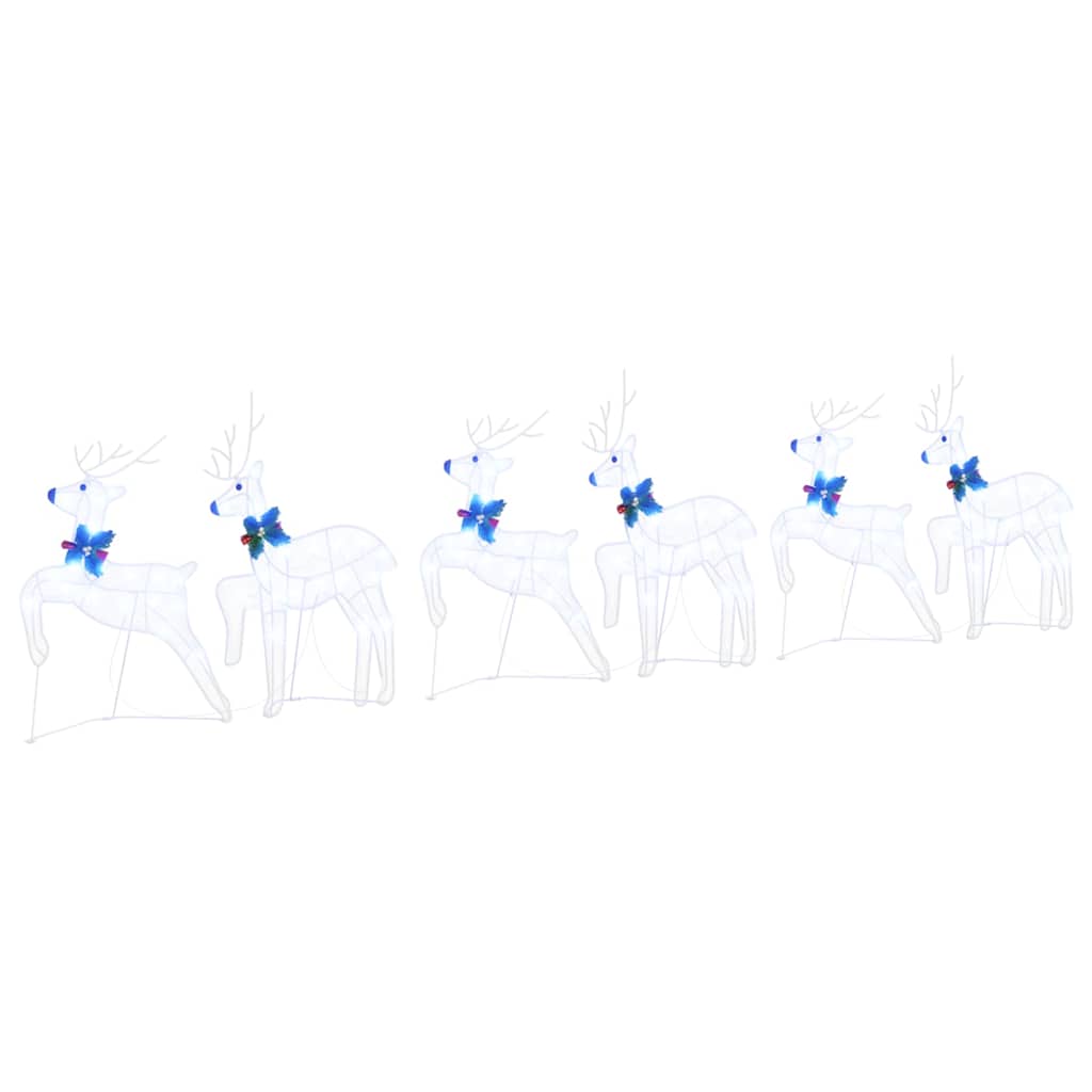 LED Riječni jeleni 6 pcs Bijelo tkanina