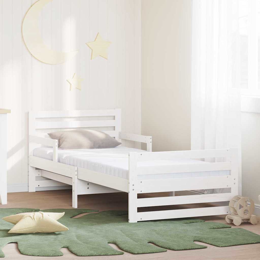 Krevetna konstrukcija Bijelo 80 x 200 cm Čvrsto borovo drvo