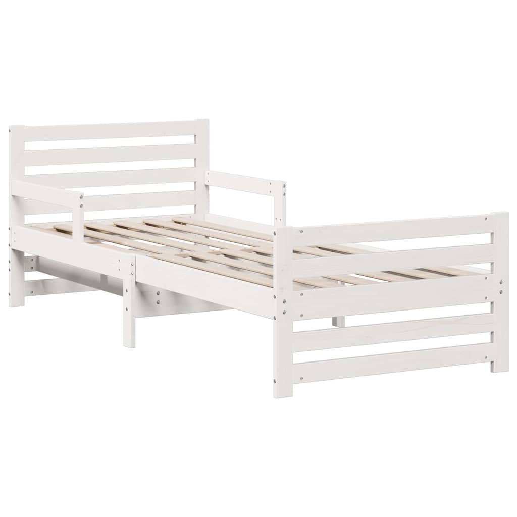 Krevet s produžetnim madracem s uzglavljem Bijelo 80 x 200 cm