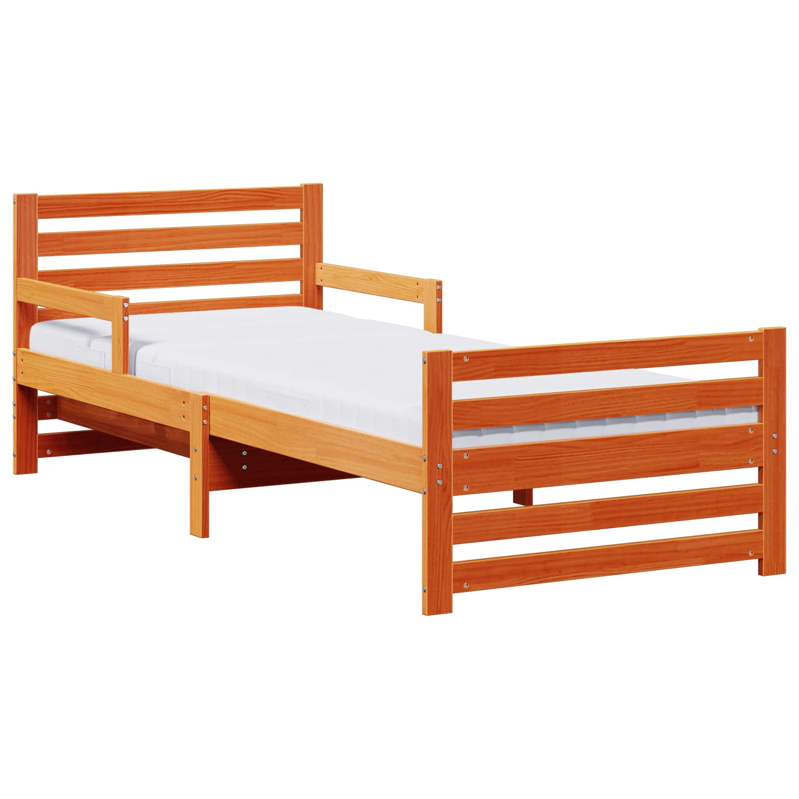 Krevet s produžetnim madracem s uzglavljem Smeđa 80 x 200 cm