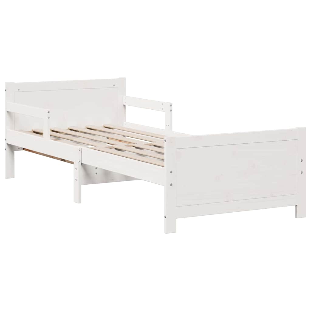 Krevet s produžetnim madracem s uzglavljem Bijelo 80 x 200 cm
