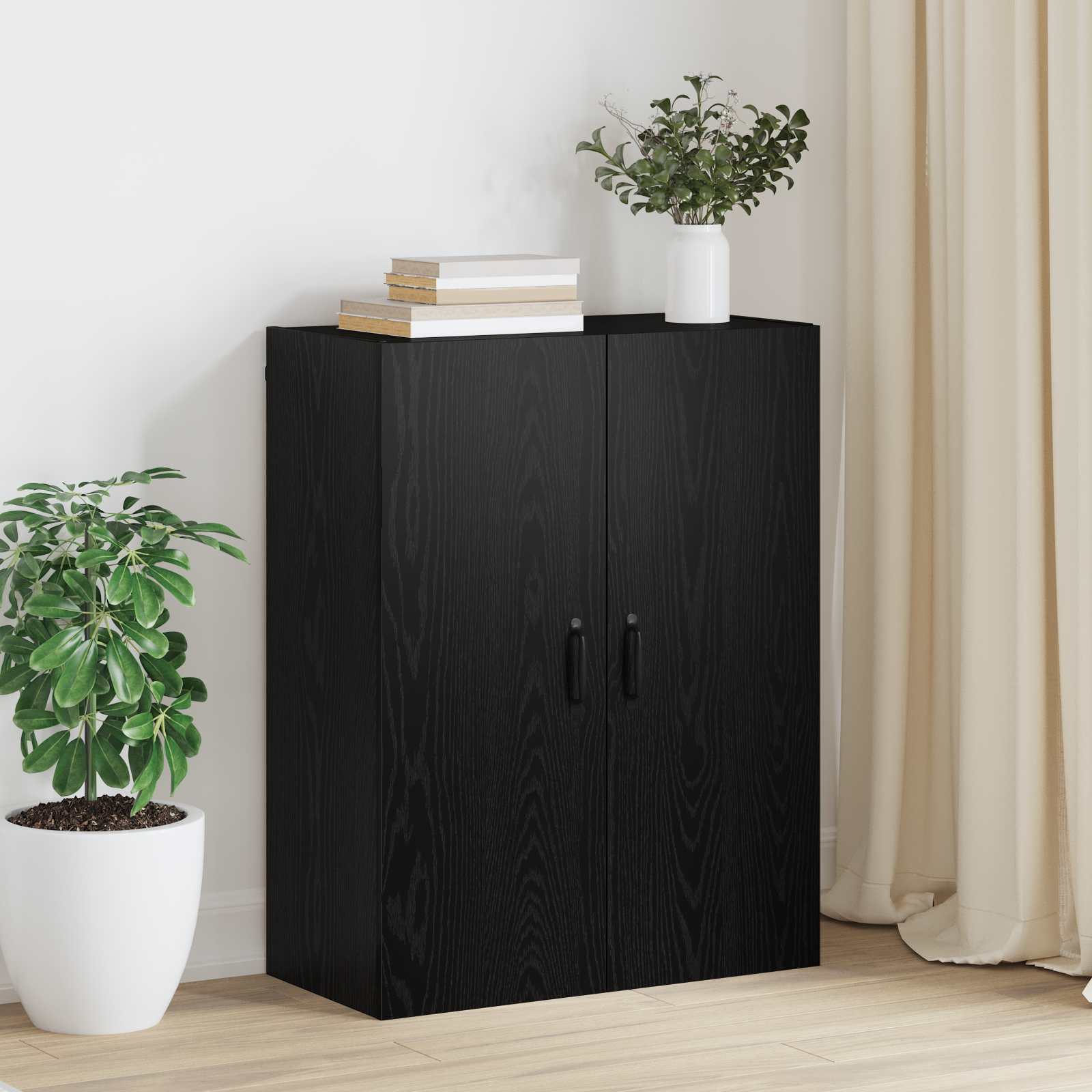 Ormar za Zid Crni hrast 69,5 x 34 x 90 cm Konstruirano drvo