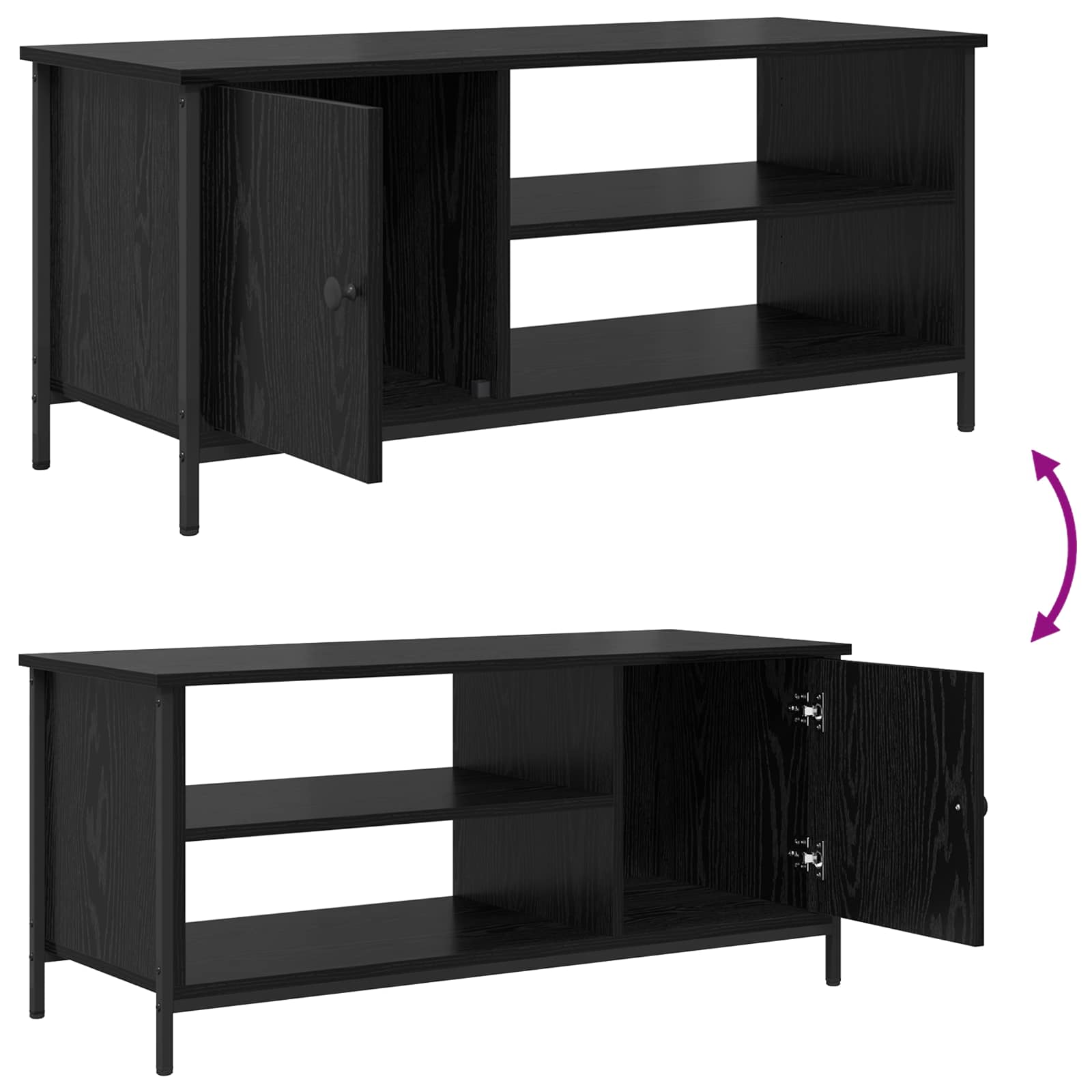 TV ormar Crni hrast 100 x 40 x 45 cm Konstruirano drvo