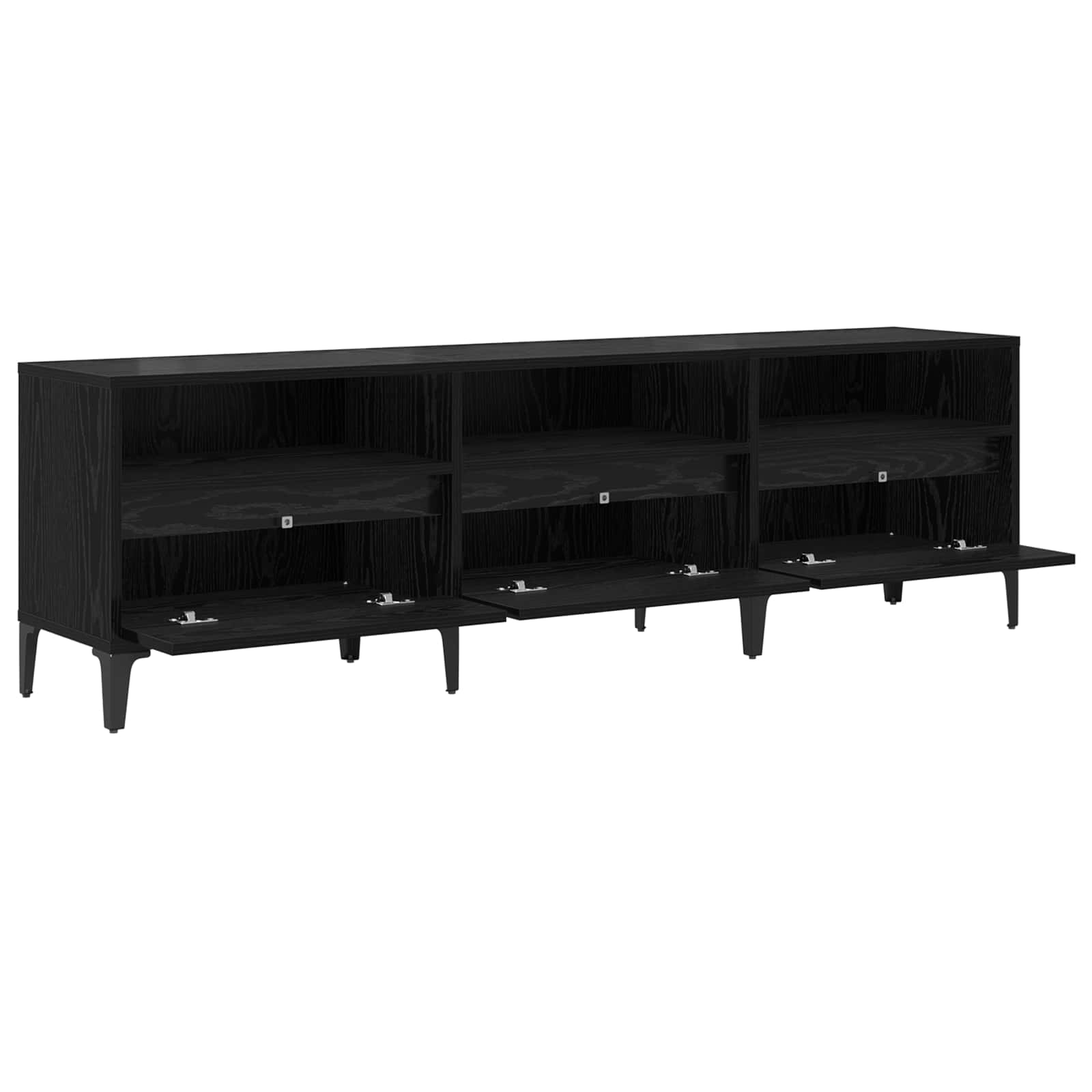 TV ormar Crni hrast 150 x 30 x 45 cm Obrađeno drvo i čelik