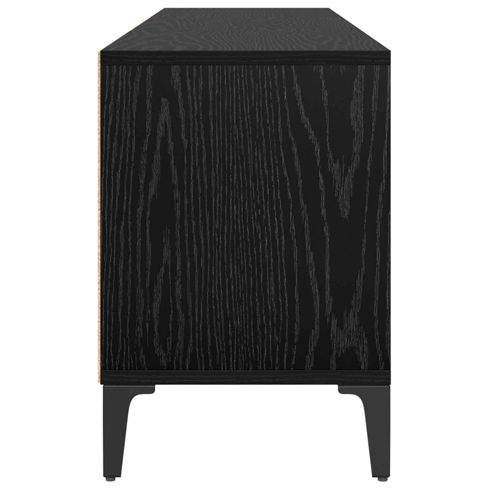 TV ormar Crni hrast 150 x 30 x 45 cm Obrađeno drvo i čelik