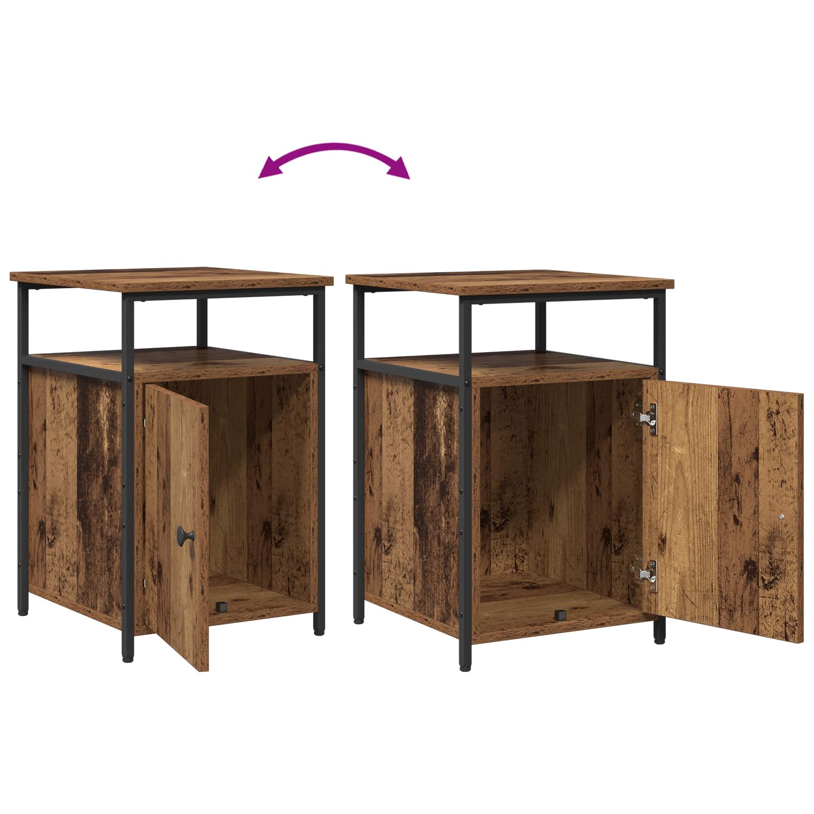 Noćni ormar s ladicama 2 pcs Staro drvo Konstruirano drvo