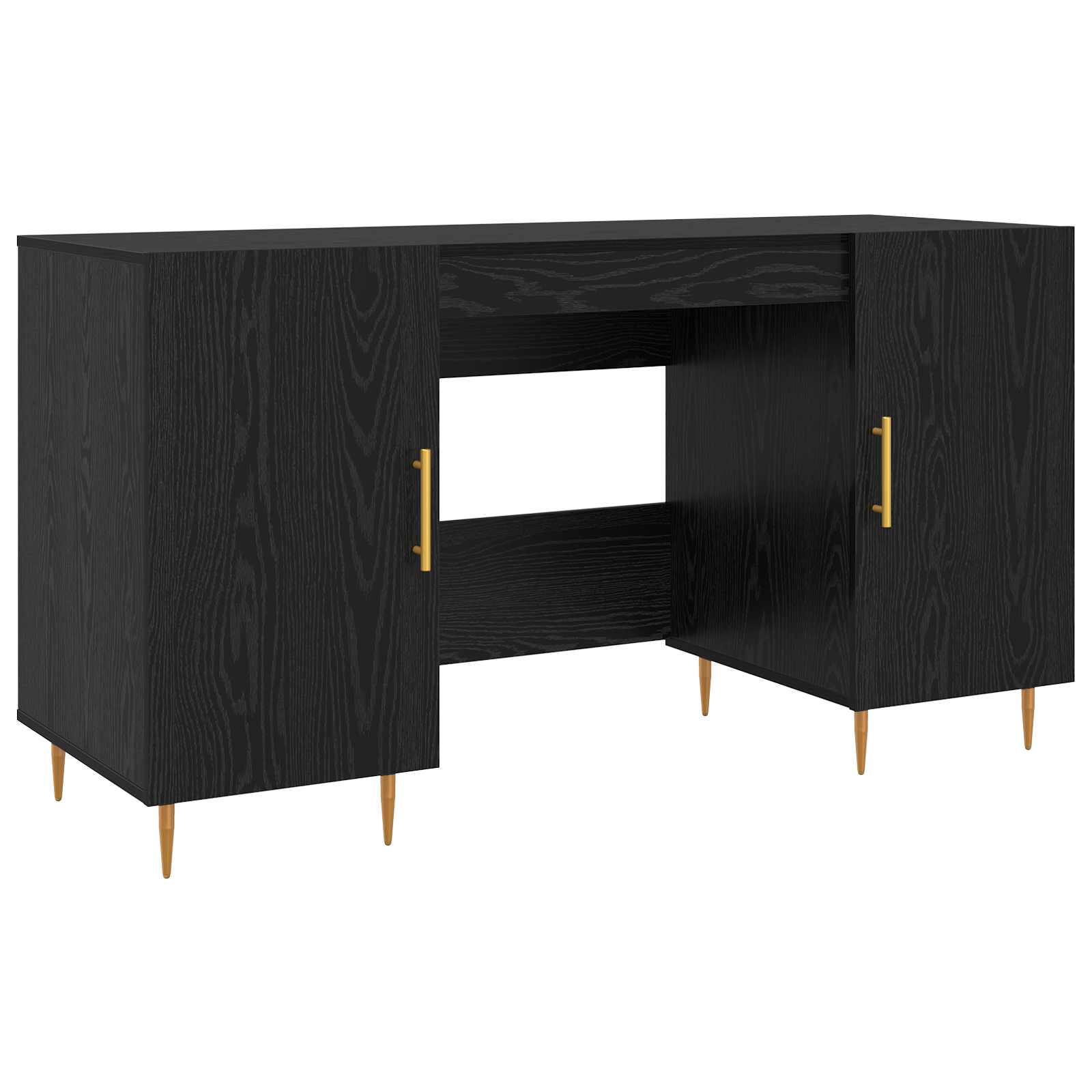 Stol s policom Crni hrast 140 x 50 x 75 cm Konstruirano drvo