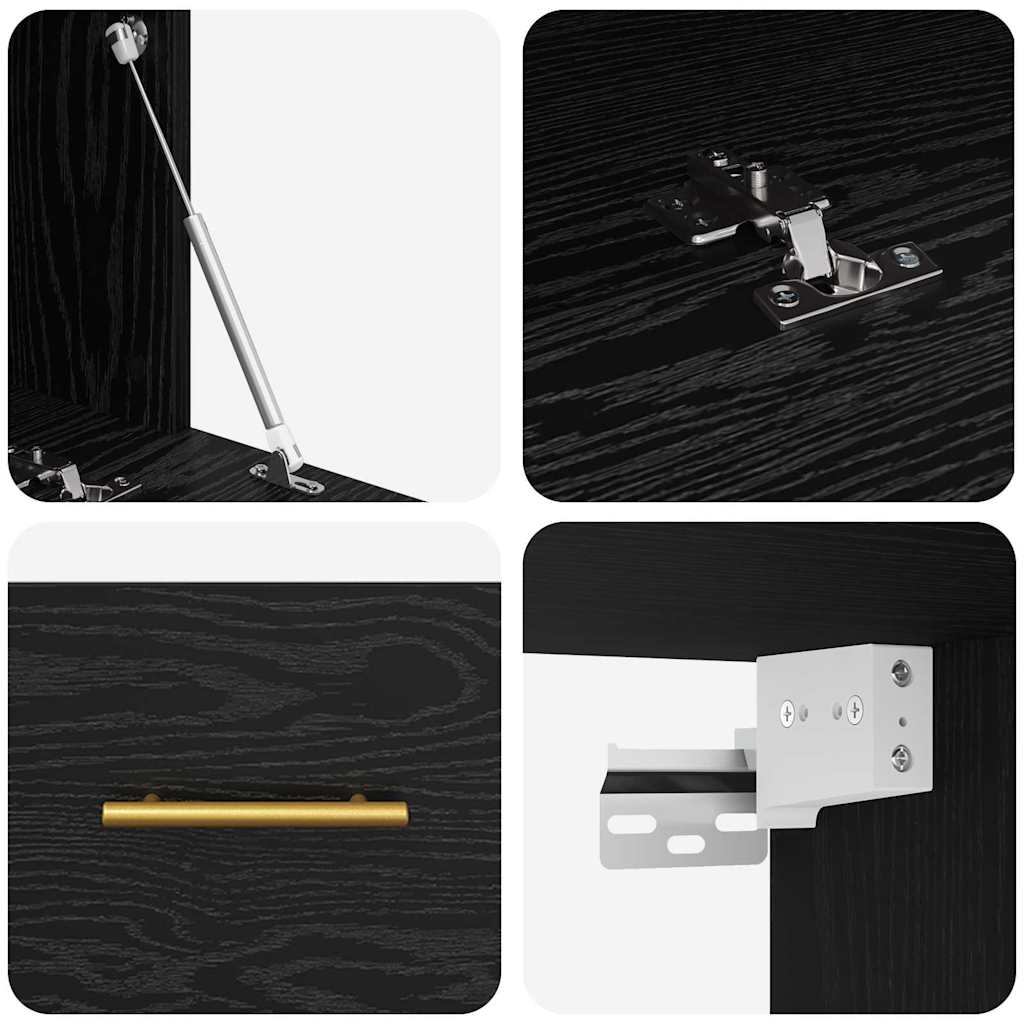 Ormar za Zid Crni hrast 100 x 36.5 x 35 cm Konstruirano drvo