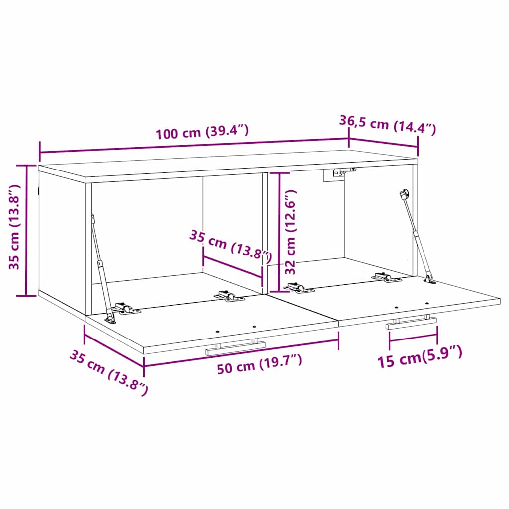 Ormar za Zid Staro drvo 100 x 36.5 x 35 cm Konstruirano drvo