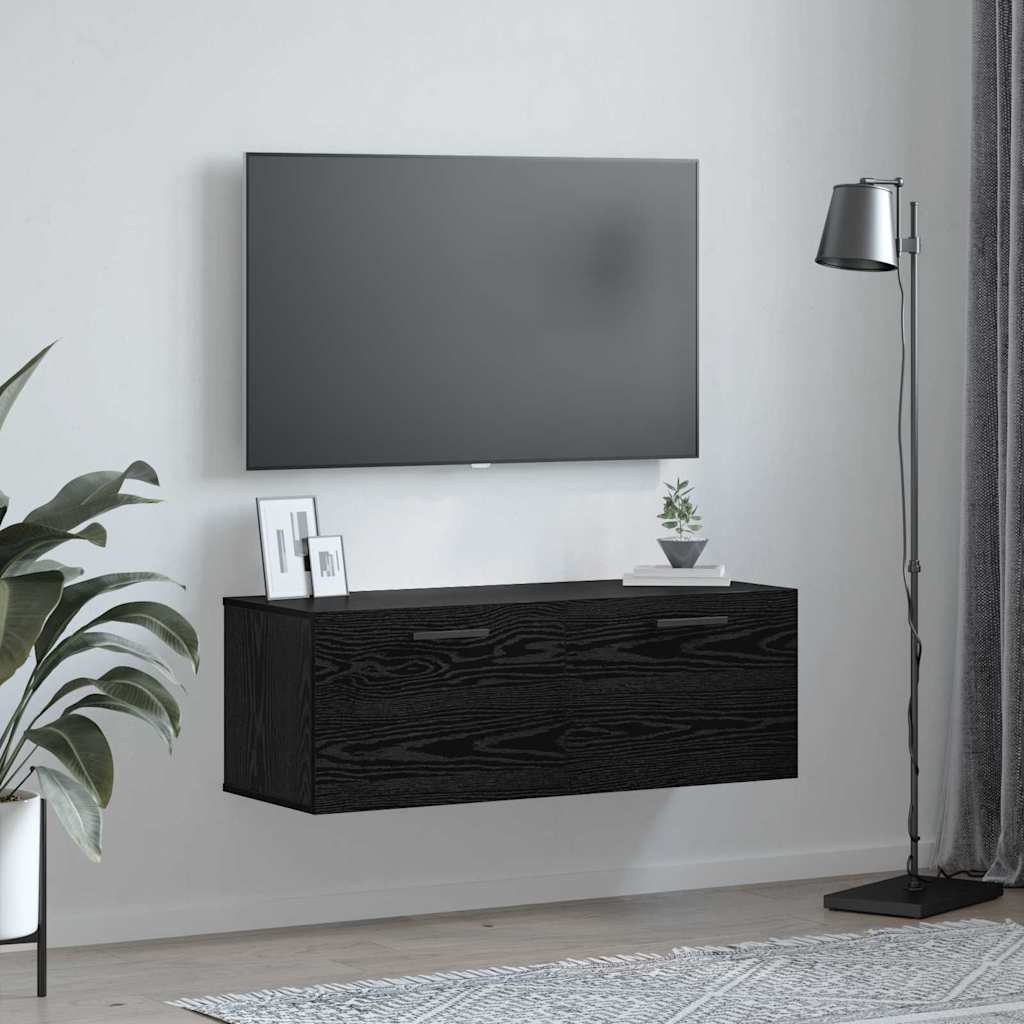 Ormar za Zid Crni hrast 100 x 36.5 x 35 cm Konstruirano drvo