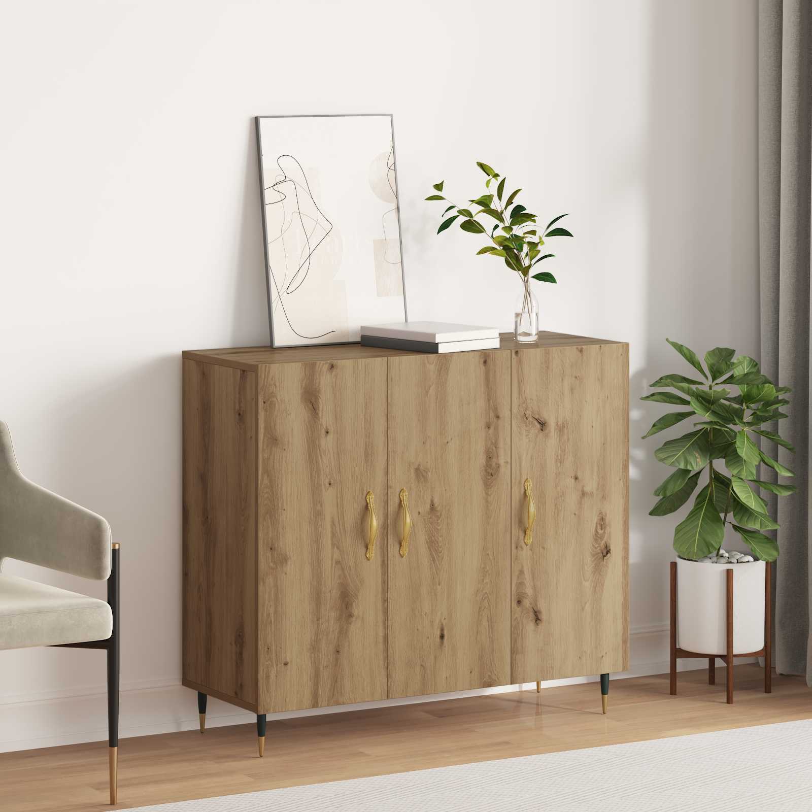 Kreveta Umjetnički hrast 90 x 34 x 80 cm Konstruirano drvo