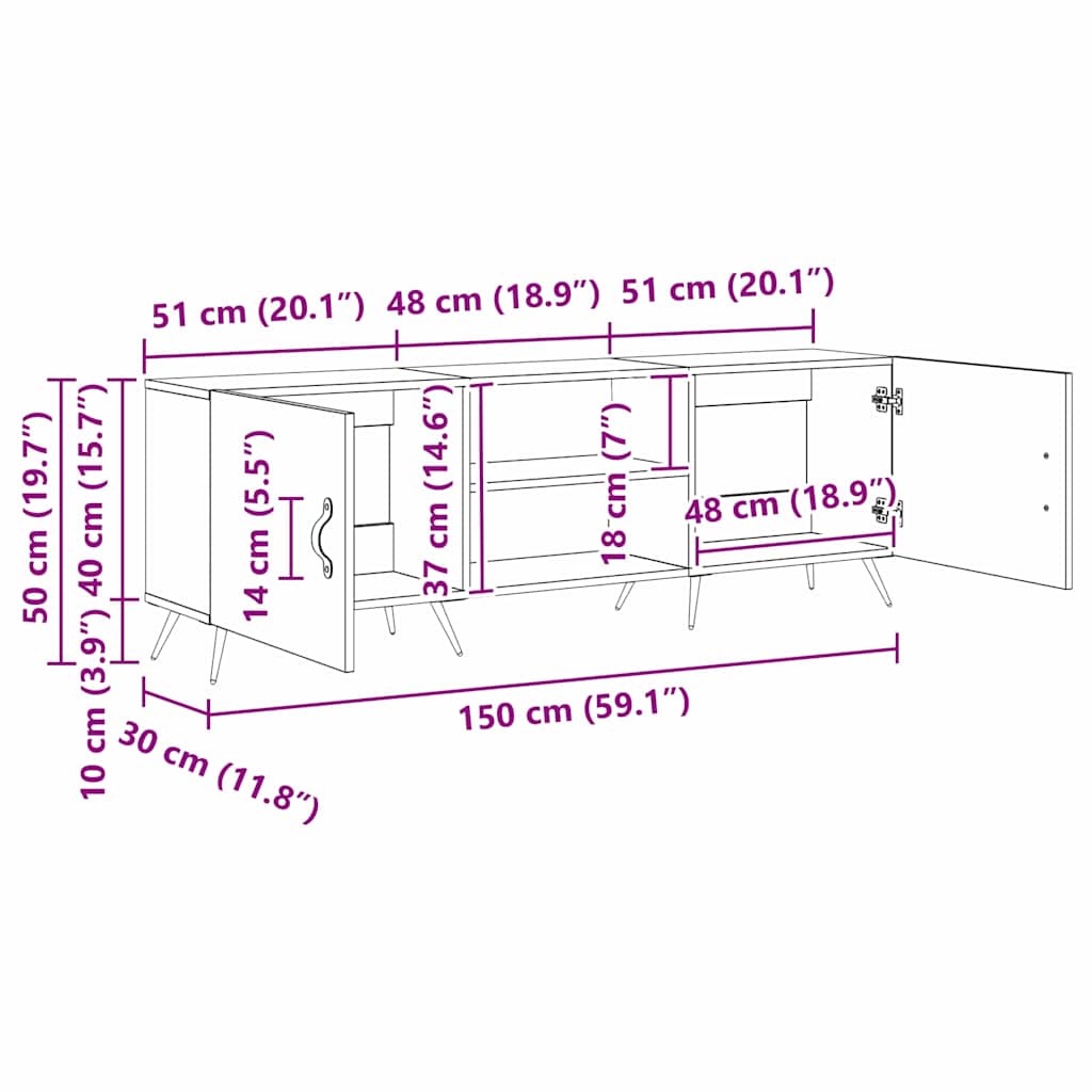 TV ormar hrast artisan 150 x 30 x 50 cm Konstruirano drvo