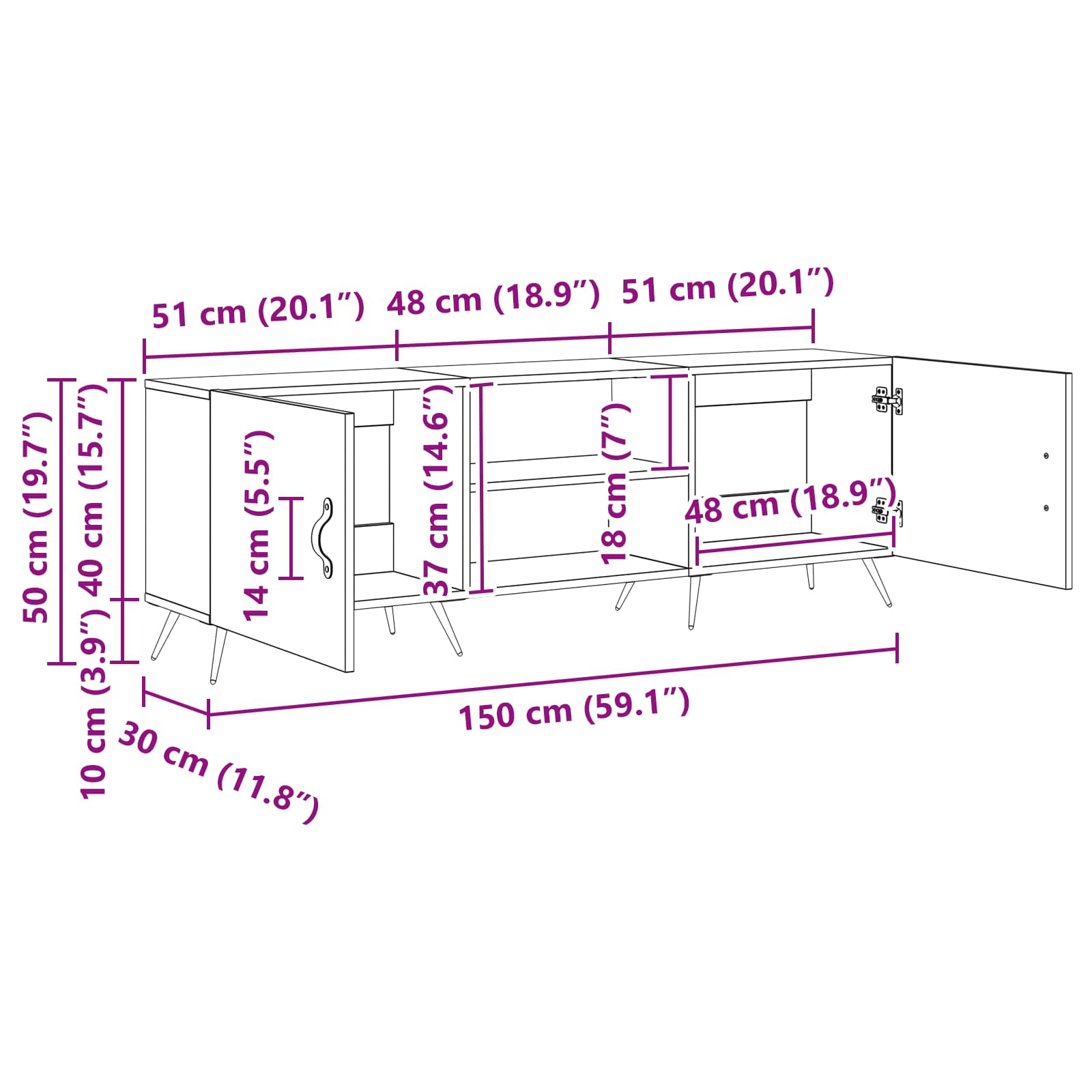 TV ormar hrast artisan 150 x 30 x 50 cm Konstruirano drvo