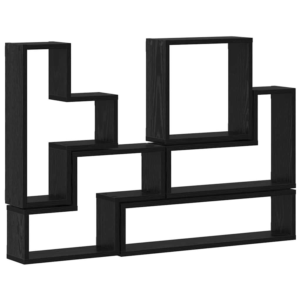 Polica na zidu Zidne s pohranom Crni hrast 96 x 12 x 64 cm