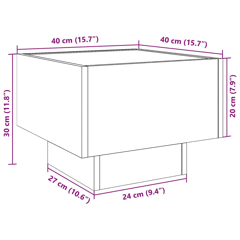 Bocni stol Staro drvo 40 x 40 x 30 cm Konstruirano drvo