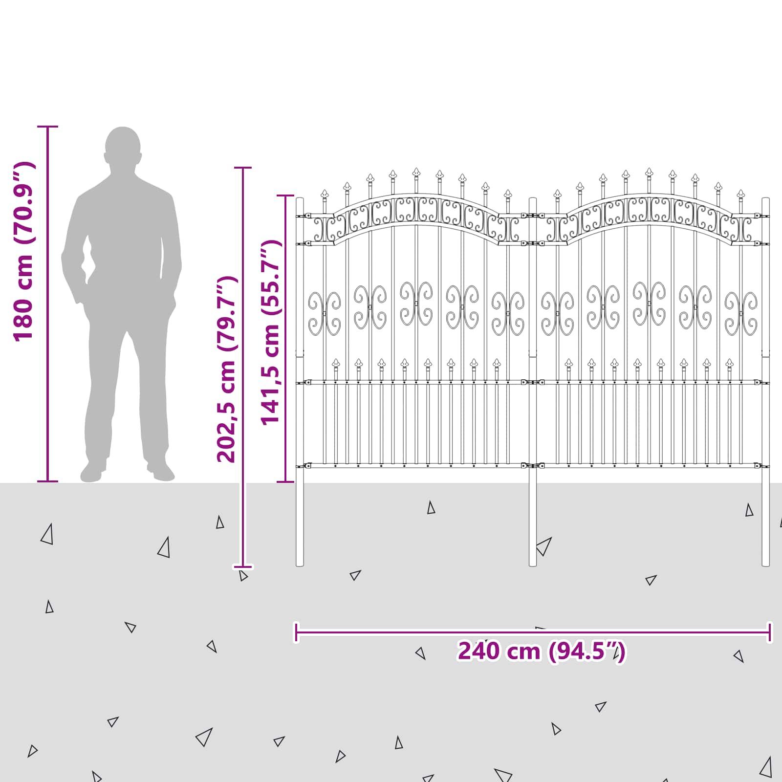 Vrtna Ograda KAMPEN Siva