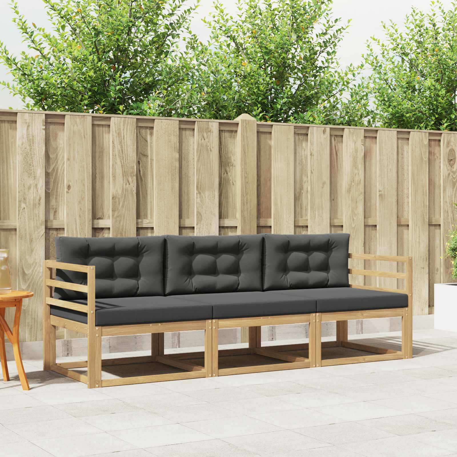 Set vanjskih sofa s jastukom 3 pcs Bijela i antracit Poliester