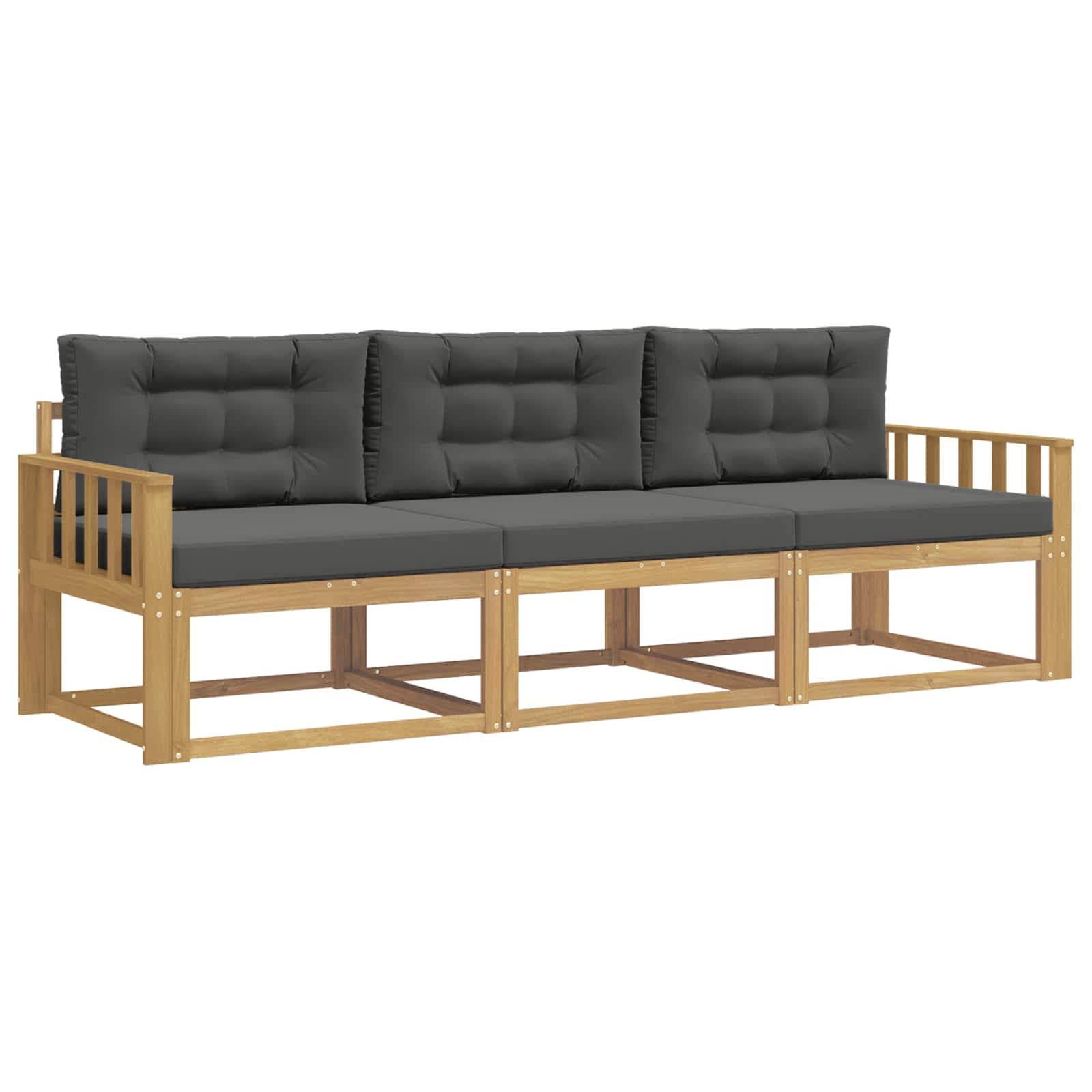 Set vanjskih sofa s jastukom 3 pcs Bijela i antracit Poliester