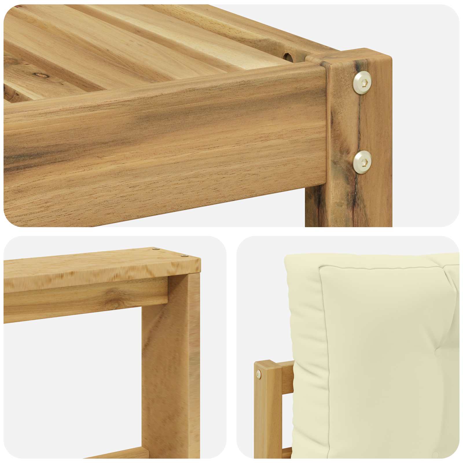 Set vanjskih sofa s jastukom 4 pcs Bijela i krem