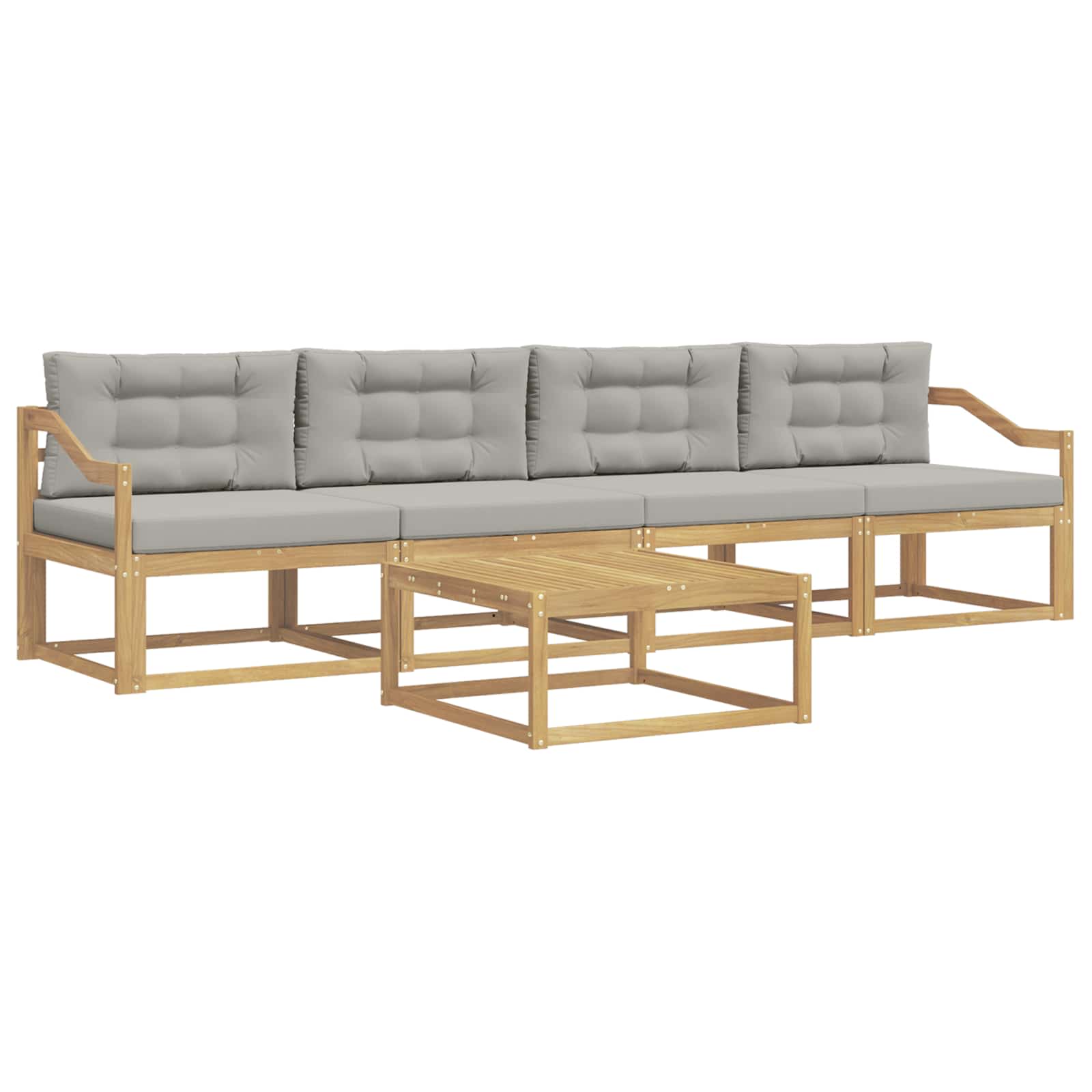 Set vanjskih sofa s jastukom 4 pcs Bijela i svjetlosiva