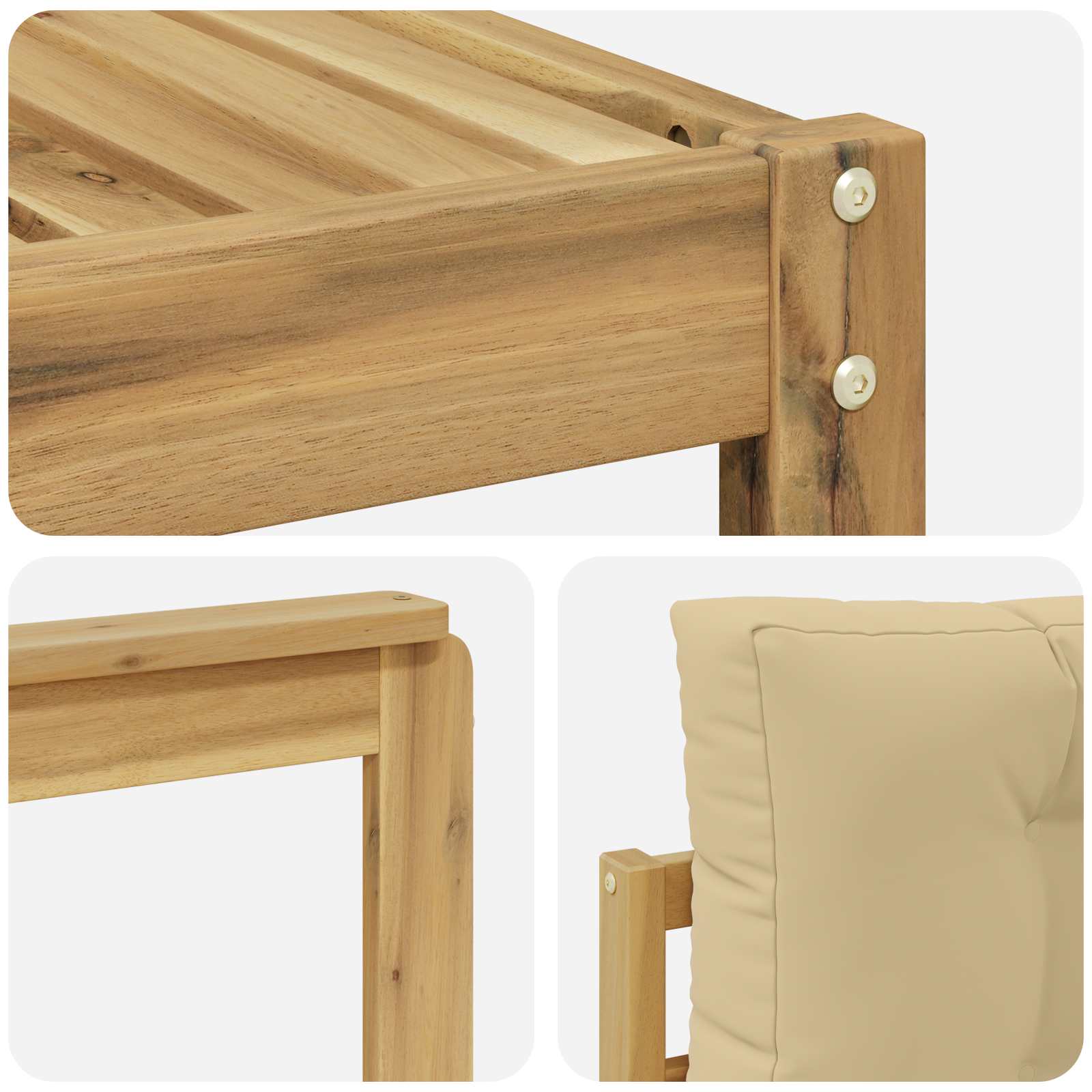 Set vanjskih sofa s jastukom 6 pcs Bijela i bež