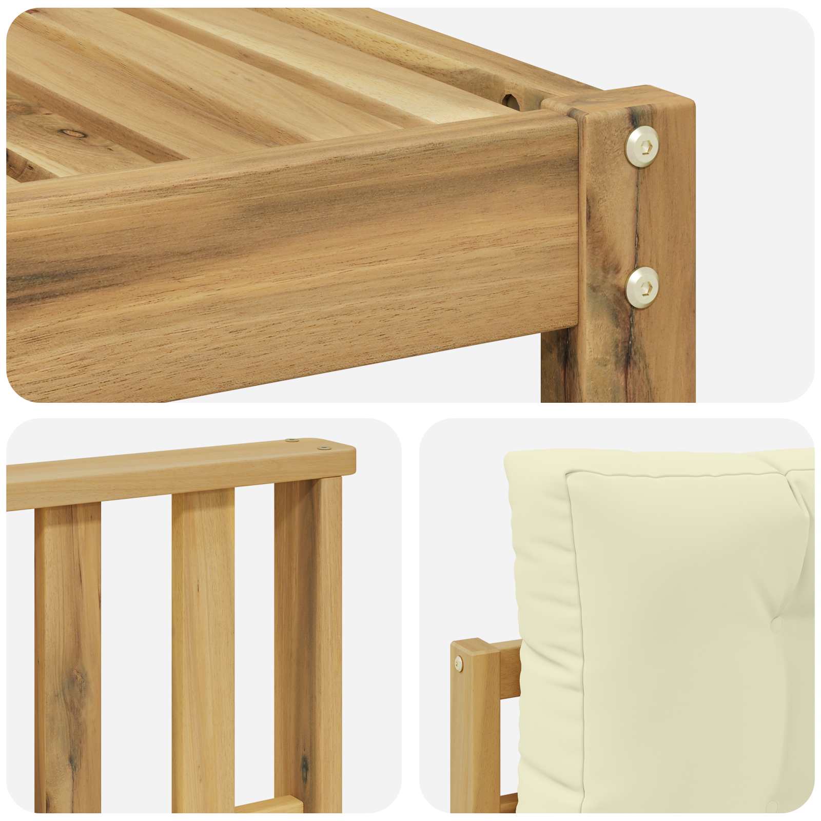 Set vanjskih sofa s jastukom 6 pcs Bijela i krem
