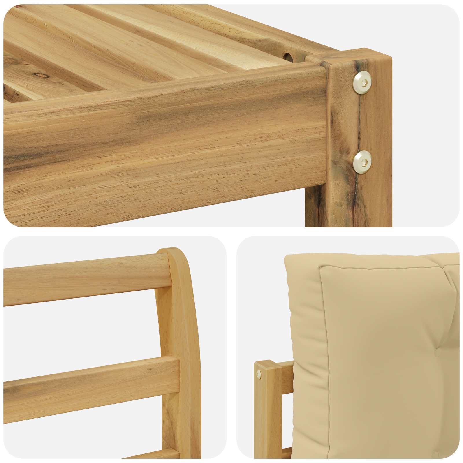 Set vanjskih sofa s jastukom 6 pcs Bijela i bež