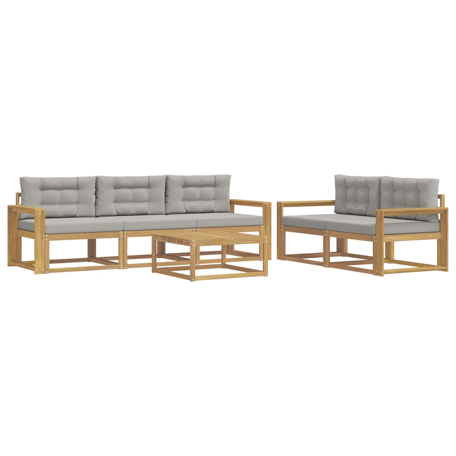 Set vanjskih sofa s jastukom 6 pcs Bijela i svjetlosiva