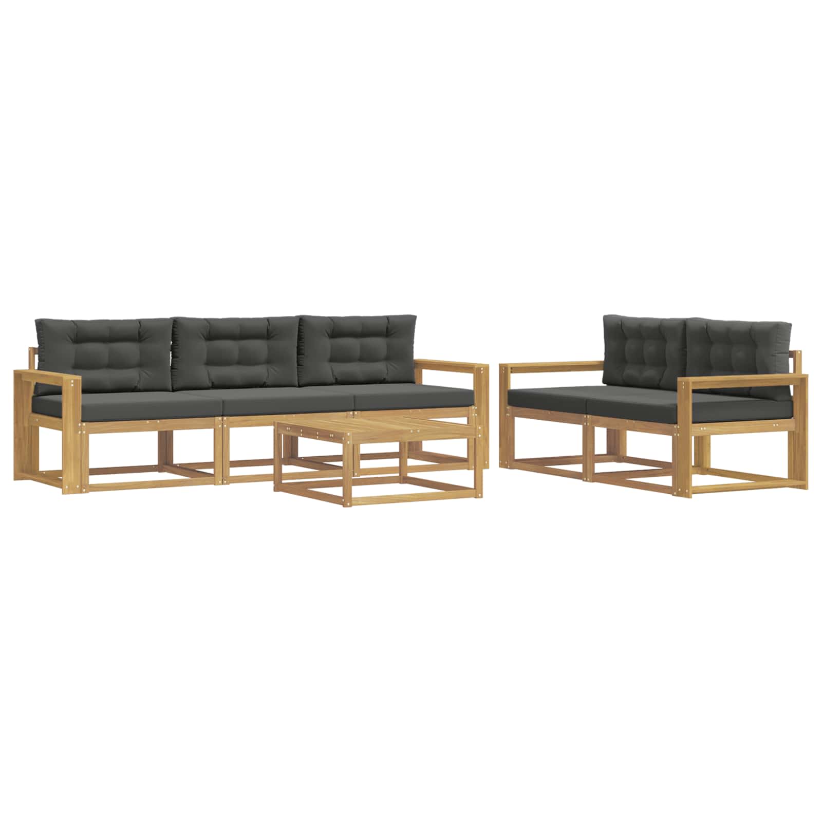 Set vanjskih sofa s jastukom 6 pcs Bijela i antracit