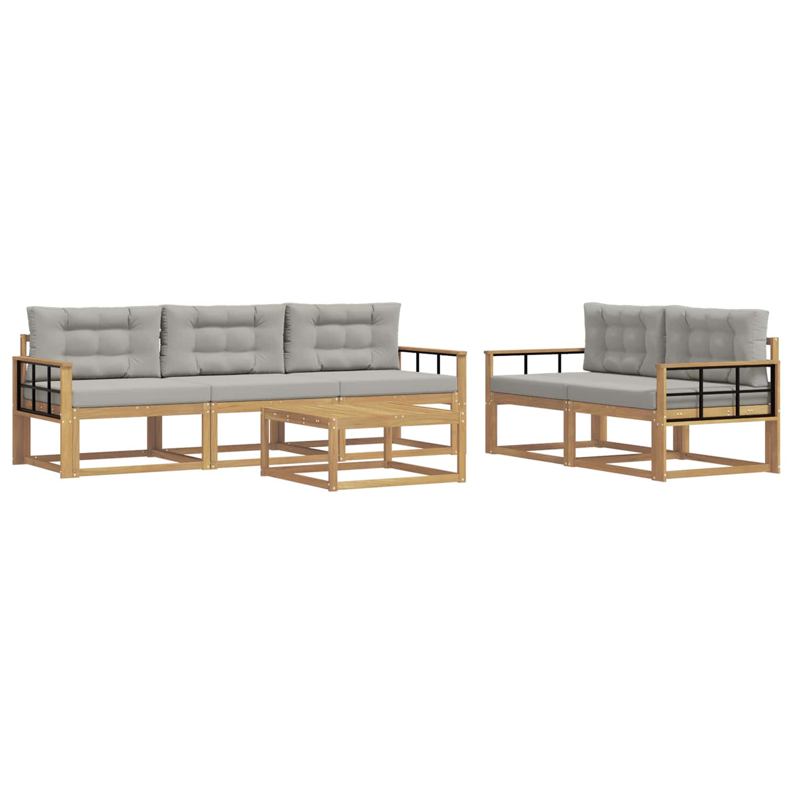 Set vanjskih sofa s jastukom 6 pcs Bijela i svjetlosiva