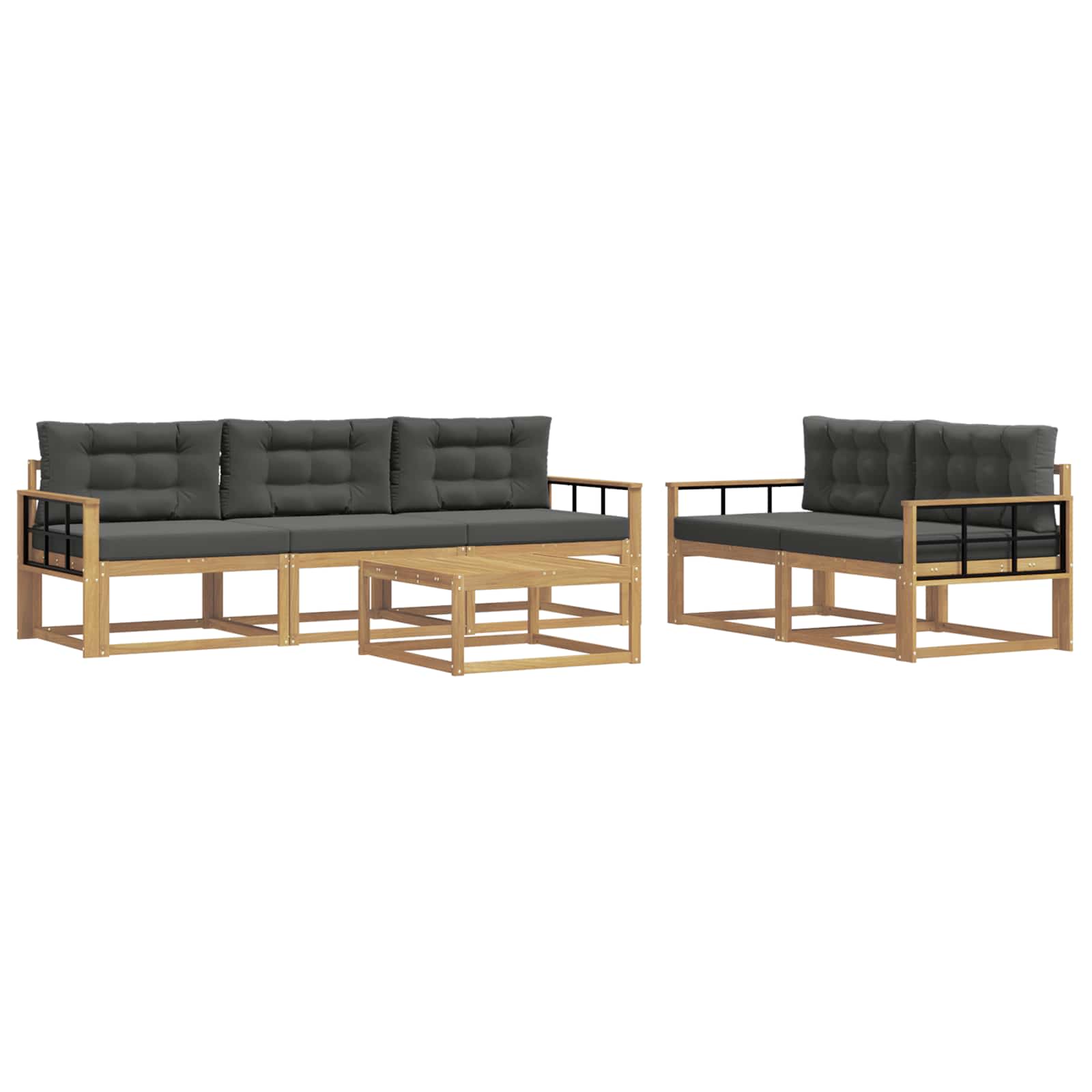 Set vanjskih sofa s jastukom 6 pcs Bijela i antracit